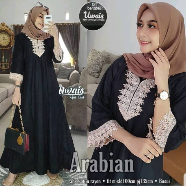 Grosir gamis arabian renda @62K min 3pcs