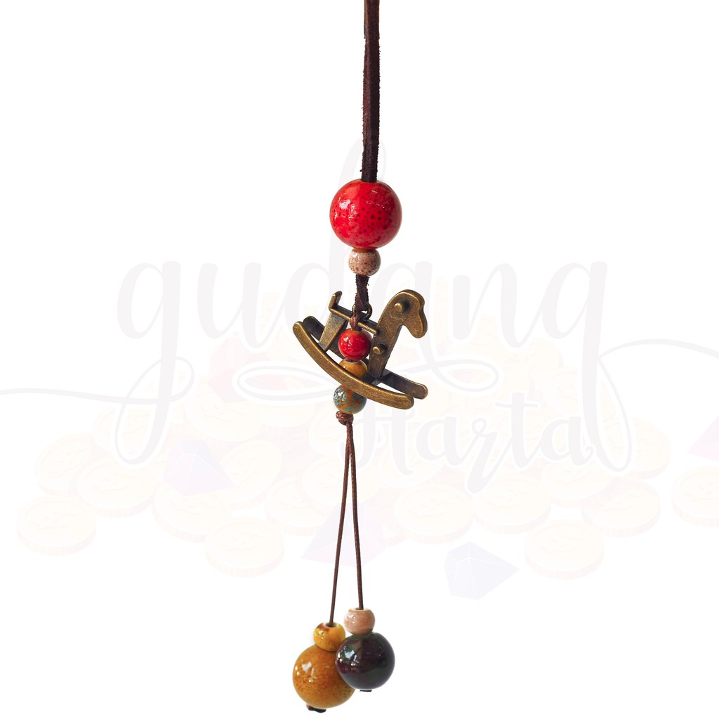 Kalung Vintage Rocking Horse With Colorful Stone GH 204200