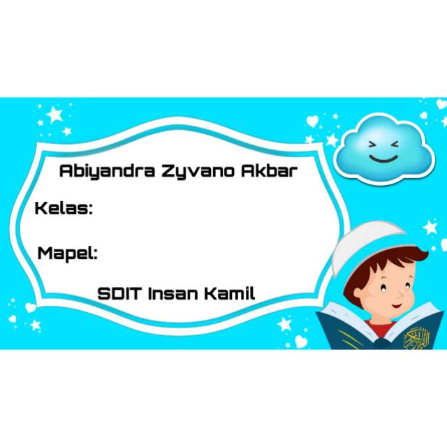

ISI 50 PCS LABEL BUKU SEKOLAH ANAK CUSTOM