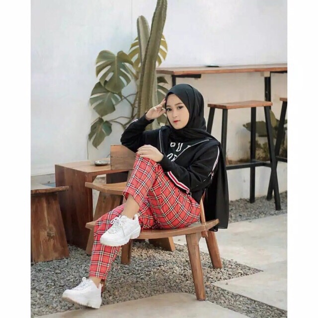 TARTAN PANTS CELANA KOTAK BOXY PANTS KATUN PREMIUM CELANA MURAH