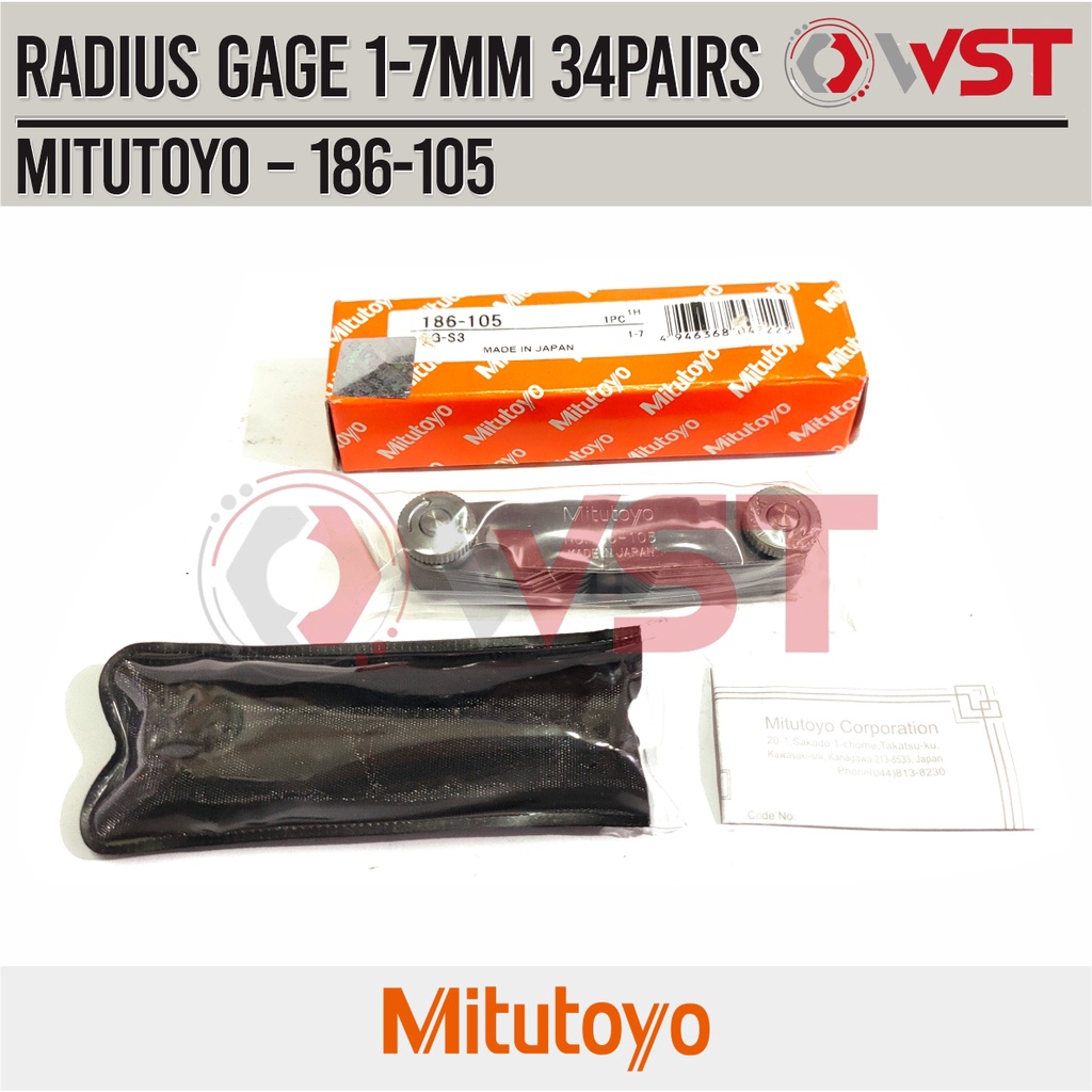 Jual Radius Gage Mitutoyo 186-105 34 Pairs / Feeler Gauge Mitutoyo 186