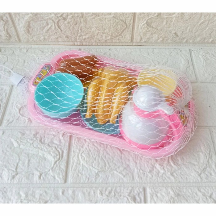 Mainan Teko Teapot Anak Teko Set Nampan Gelas Piring Masak Masakan