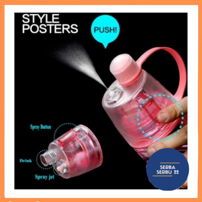 Botol Minum New B Sport Spray Water Bottle 600 ML Botol Minum Semprot B61