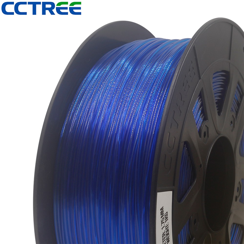 PETG CCTREE 3D PRINTER 1.75mm 1KG Filamen Filament Kualitas TRANSPARAN BLUE