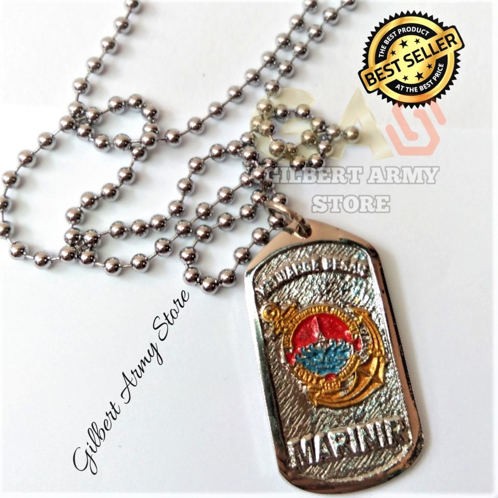 GILBERT ARMY STORE Kalung Pria Marinir Kalung Tni Cor Titanium Anti Karat Murah