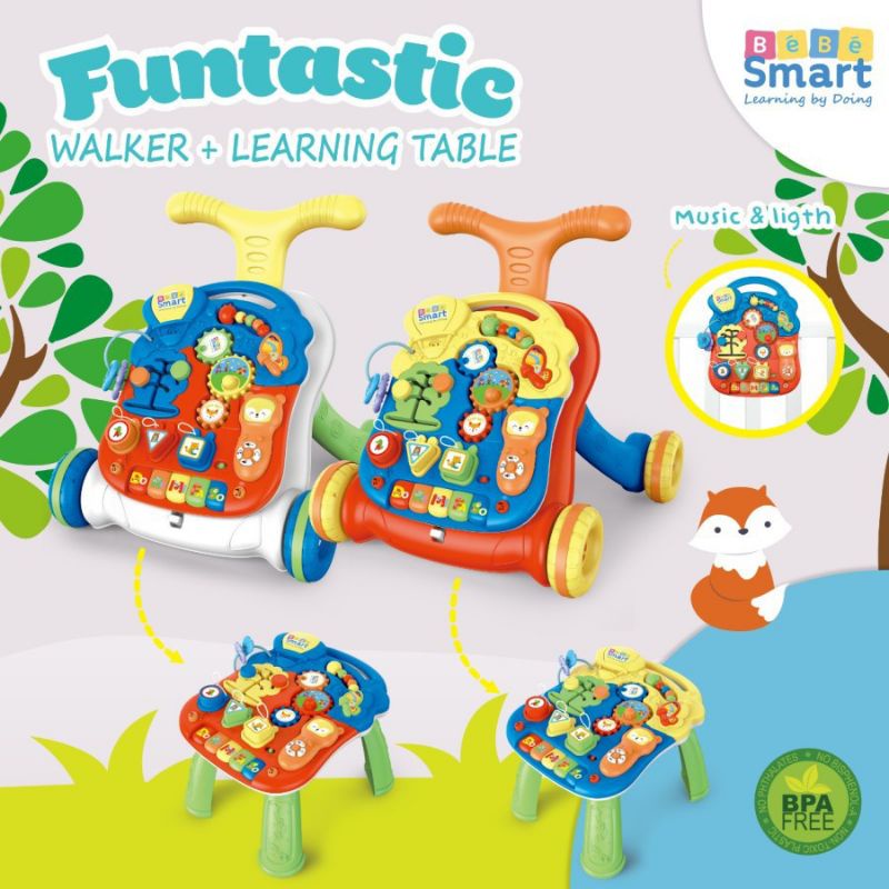 SPD54 BEBE SMART MAINAN ANAK FUNTASTIC WALKER AND LEARNING TABLE