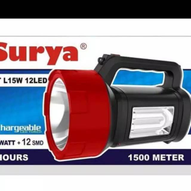 Senter Surya Jumbo 15watt dan 12Led emergency