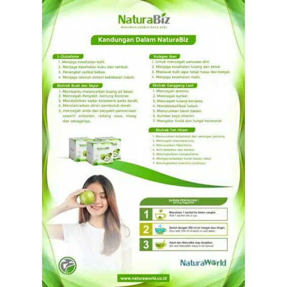 

Minuman Serbuk Apel Hijau NaturaBiz