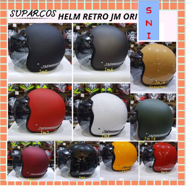 HELM RETRO BOGO KLASIK SNI JM / HELM DEWASA / HELEM MOTOR / HELM RETRO / HELM CARGLOSS / HELM JPN