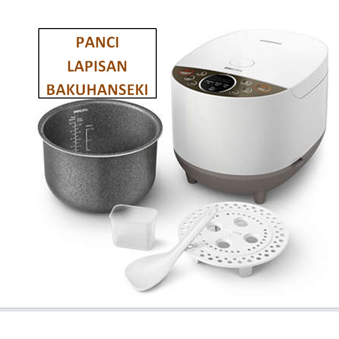 PHILIPS HD-4515/33 RICE COOKER Higienis 1.8 LT DIGITAL FUZZY LOGIC Panci Marble BAKUHANSEKI Food Grade