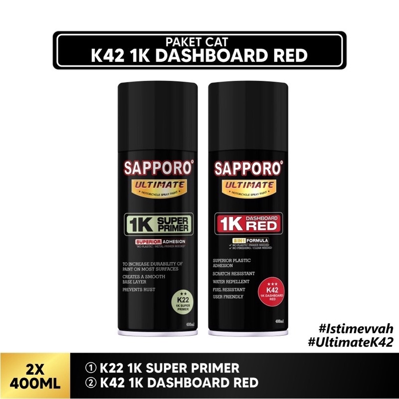 Paket Sapporo Ultimate K42 Dashboard Red 1K 400 ml