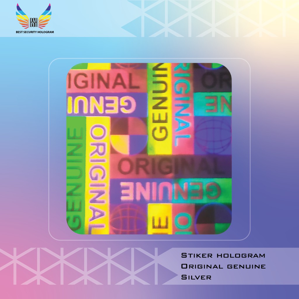 

stiker hologram genuine 1,5 X 1,5 cm