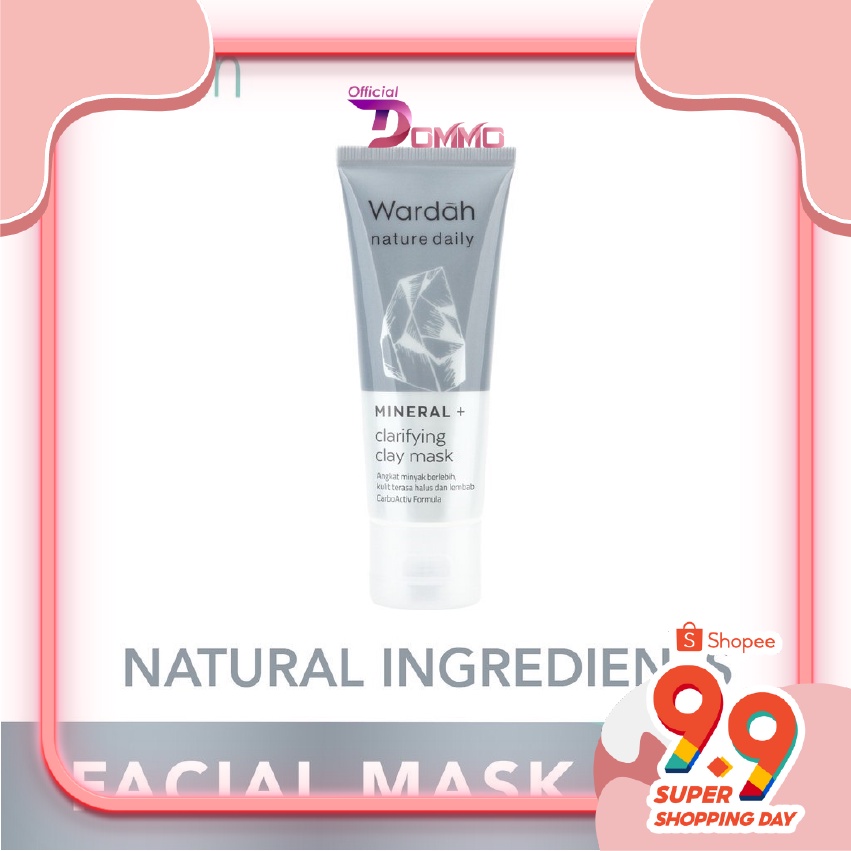 DOMMO - D8162 Wardah Nature Daily Mineral + Clarifying Clay Mask 60g | Masker Wajah