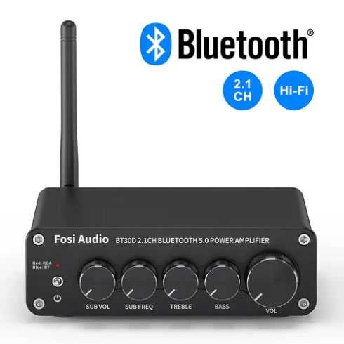 Audio Bluetooth 5.0 Amplifier 2.1 Bass Treble Control BT30D