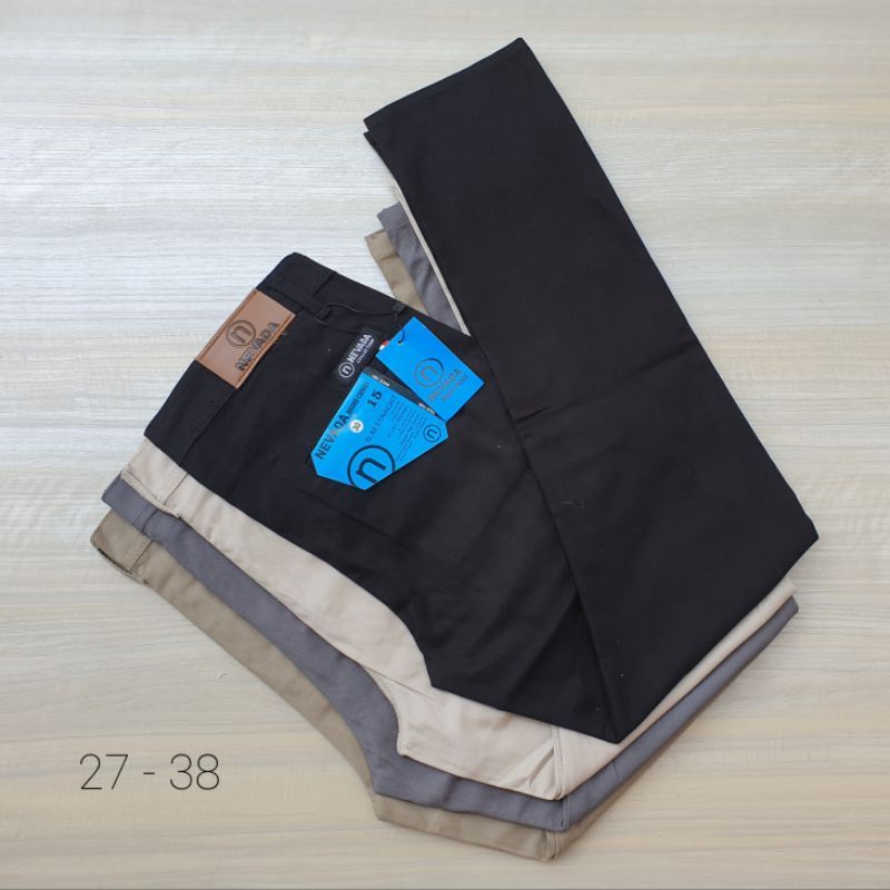 SUPER JUMBO celana panjang pria chino BIG SIZE SUPER JUMBO reguler longgar 27-38 bahan melar