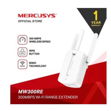 Wifi range extender mercusys 300Mbps 3 antenna Mimo mw300re - repeater wi-fi extend mw-300re mw300