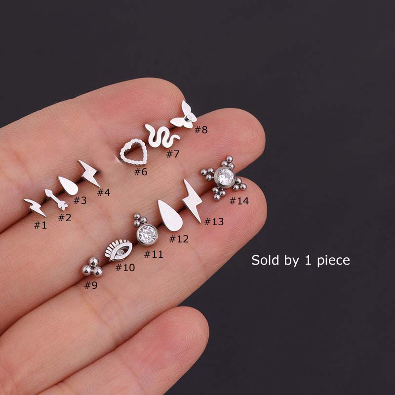 BUTTERFLY 1pc Anting Tusuk Bentuk Ular Kupu-Kupu Bahan Stainless Steel Hypoallergenic