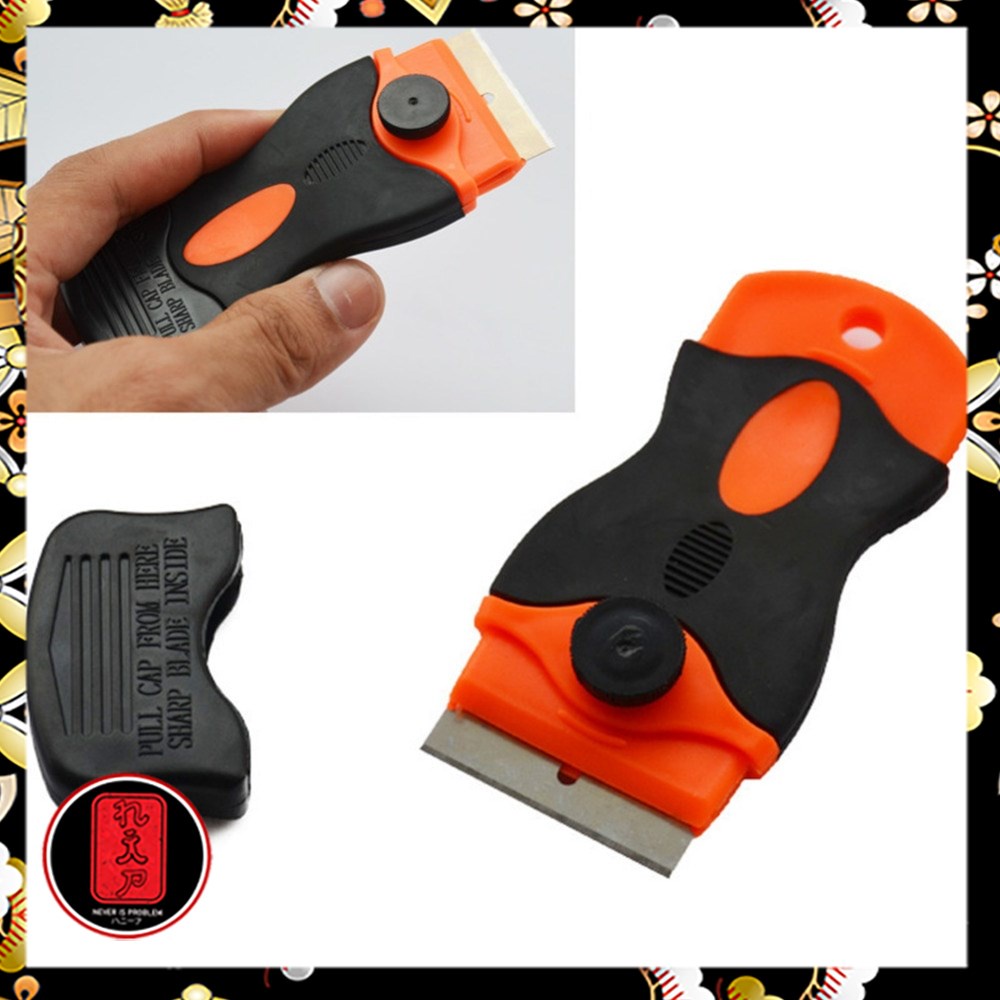 Pisau Pengupas Stiker Serbaguna Scraper Knife for Car Sticker QD-0485 - Orange