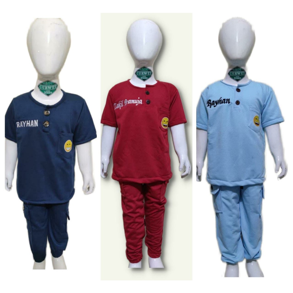 SETELAN KIANO ANAK CEWE/COWO FREE BORDIR NAMA