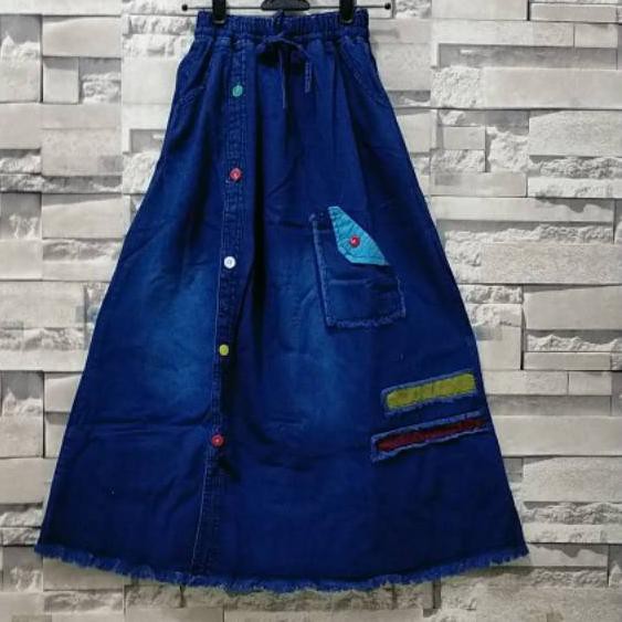 (Paling Laris) Rok jeans panjang tempel anak tanggung/rok levis panjang tempel  ♐
