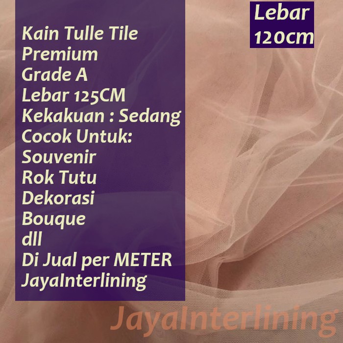 Kain tile tule tulle Premium Lebar 120cm