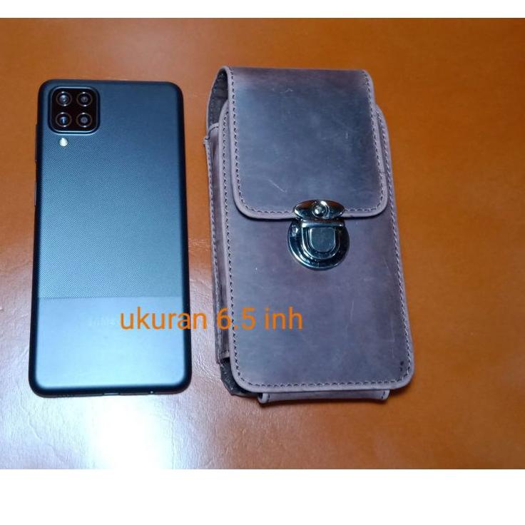 Big Sale.. Sarung Hp Pinggang Pria 1 Slot Kulit Sapi Crazy Horse Asli