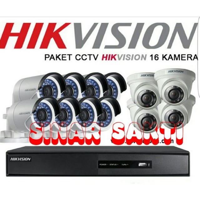 Paket CCTV Hikvision 10 Camera 2MP 1080p ( lengkap tinggal pasang )