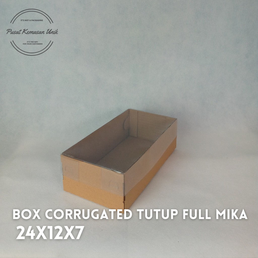 

(20PCS) BOX SOUVENIR, KOTAK KUE CAKE KEMASAN TUTUP FULL MIKA 24X12X7