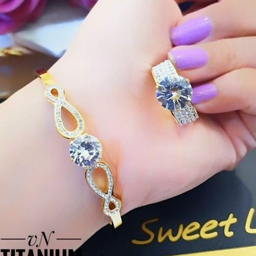 Titanium Set Gelang dan Cincin 1601R