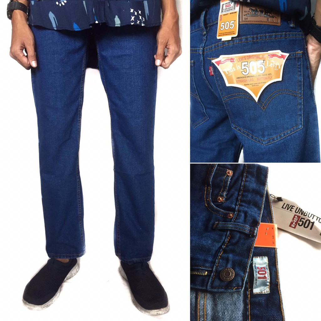Celana Jeans Panjang Pria Standart Reguler Basic Pants Bahan Cobra Size 28-39