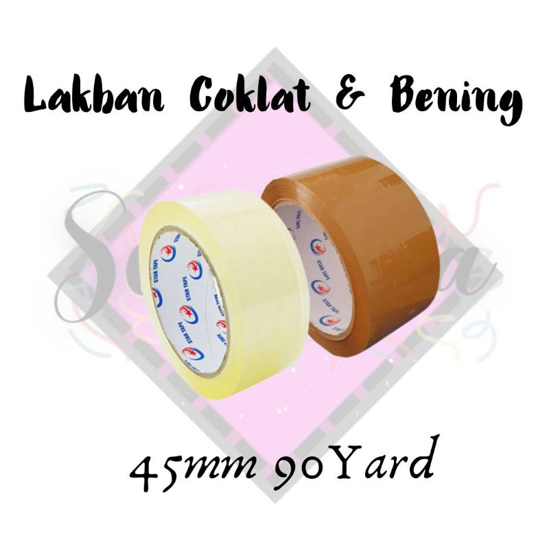 

lakban coklat dan bening 45mm 90Y murahh