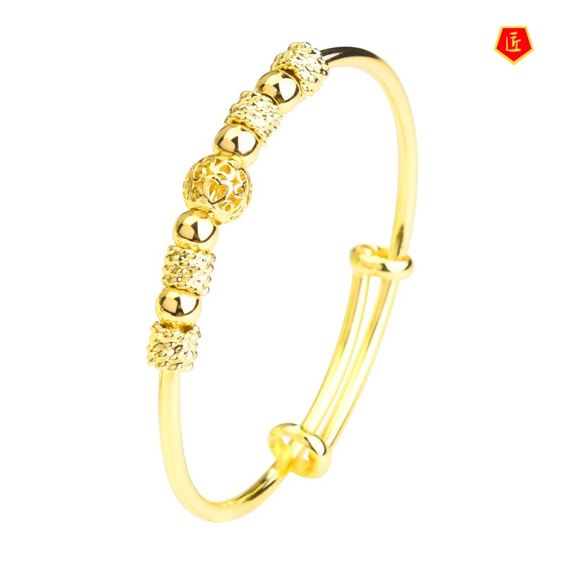 [Ready Stock]Women's Exquisite Balls Lucky Beads Gold Bracelet