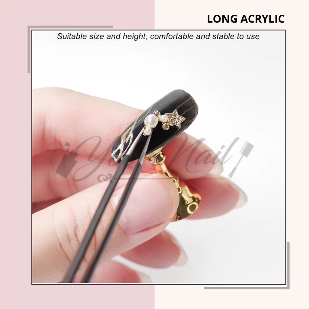 Long acrylic holder tempat kuku hias tempat latihan nail art holder display kuku