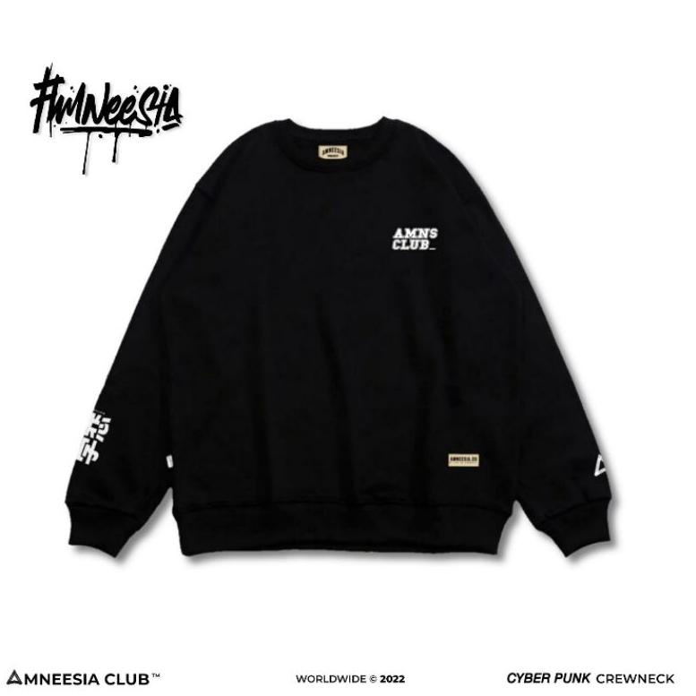 THA.15Jl22ᵛ - AMNEESIA  Jaket Sweater Hoodie CREWNECK Bordir Original High Quality Premium Distro