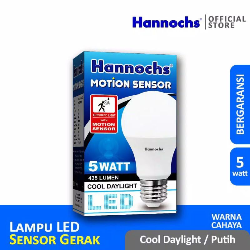 Lampu LED Hannochs Sensor Gerak 5 Watt - Putih
