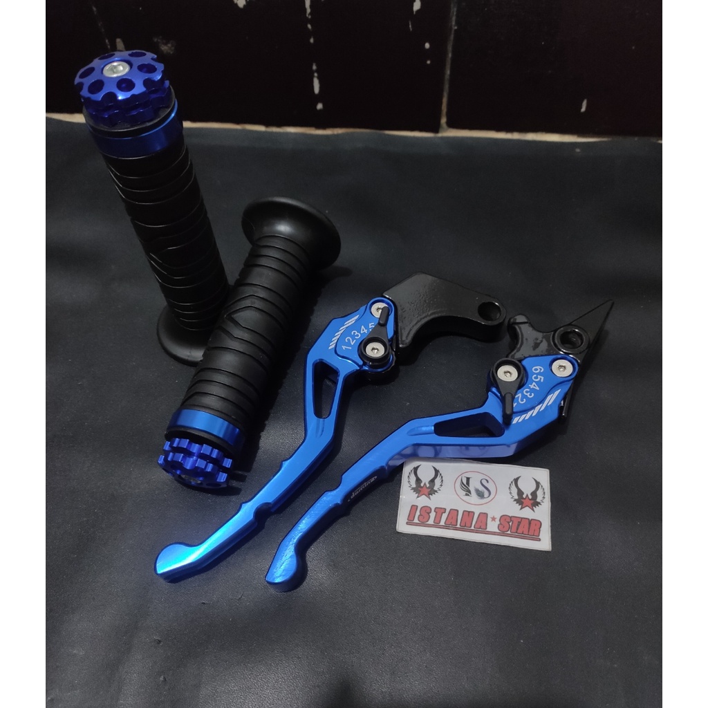 Handle Rem / Handlebrake Stelan Tiger / Satria Fu / Verza / Megapro / New CB 150 - CNC - BIRU Handle Variasi Pluss Handgrip cnc Promo Bayar Di Tempat