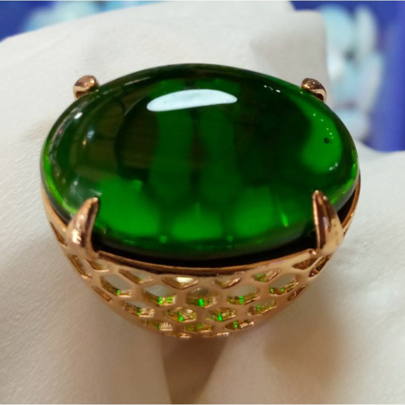 Cincin Batu Kecubung Daun Natural dengan Kualitas Terbaik untuk Koleksi