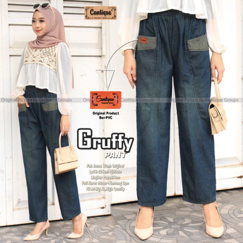 GRUFFY PANT BY CANTIQUE (CELANA BAGGY JEANS WANITA) Baggy jeans muslimah modern rekomended