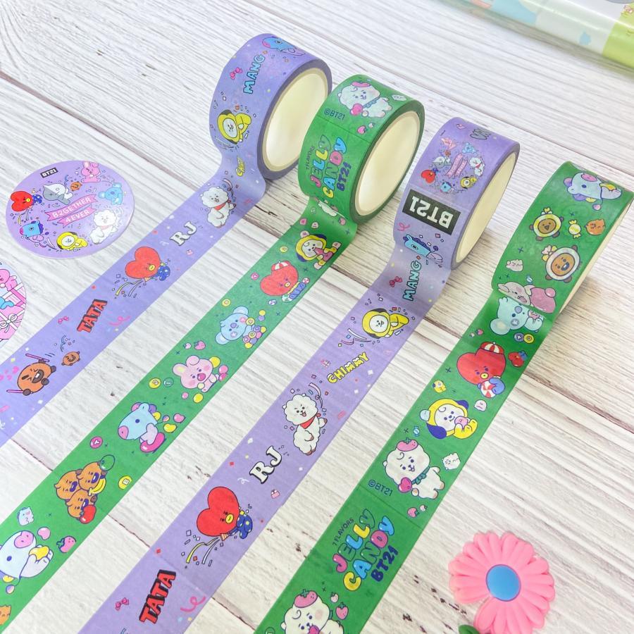 Kpop BTS Kartun Washi Tape Handbook DIY Stiker