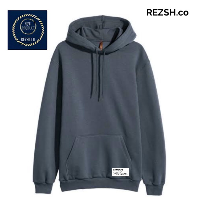 Hoodie Polos Wanita Pria Original REZSH Warna Abu Tua