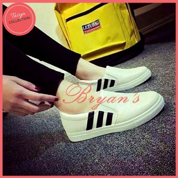 POXING / SLIP ON  ADIDAS KULIT FH62 PUTIH