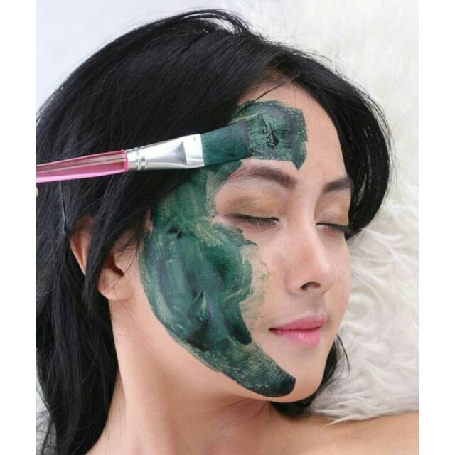Masker lumpur spirulina tiens 30 kapsul + kuas | original