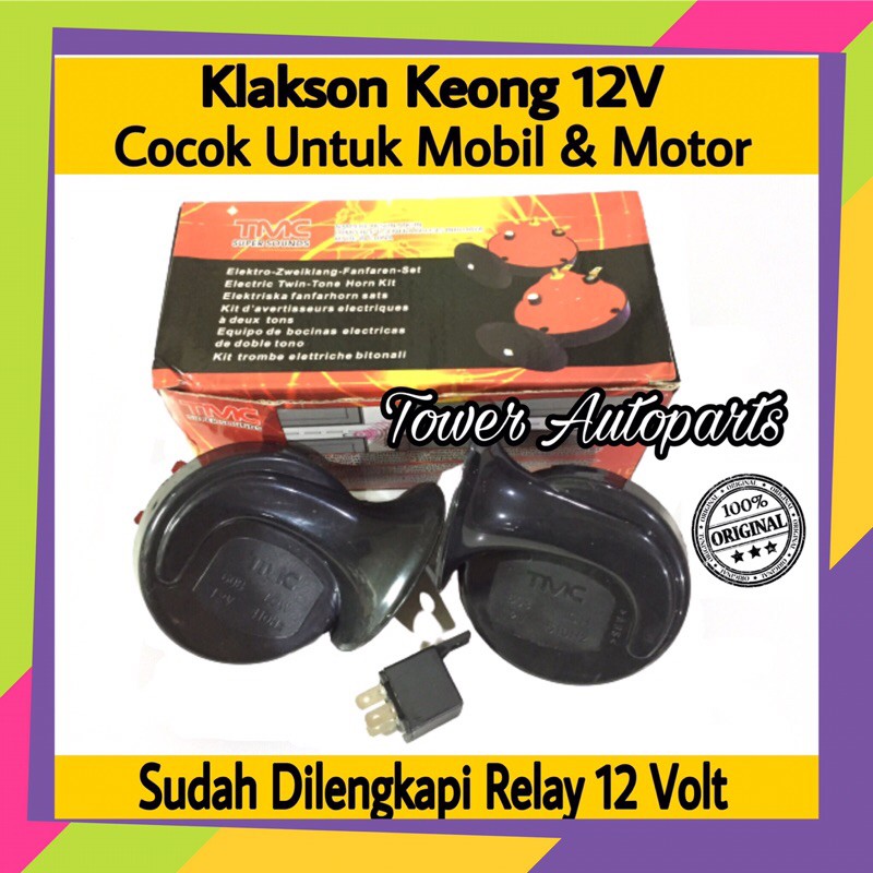 Klakson Keong Untuk Mobil Dan Motor 12 Volt &amp; Truk 24 Volt Kualitas Premium (Sepasang)