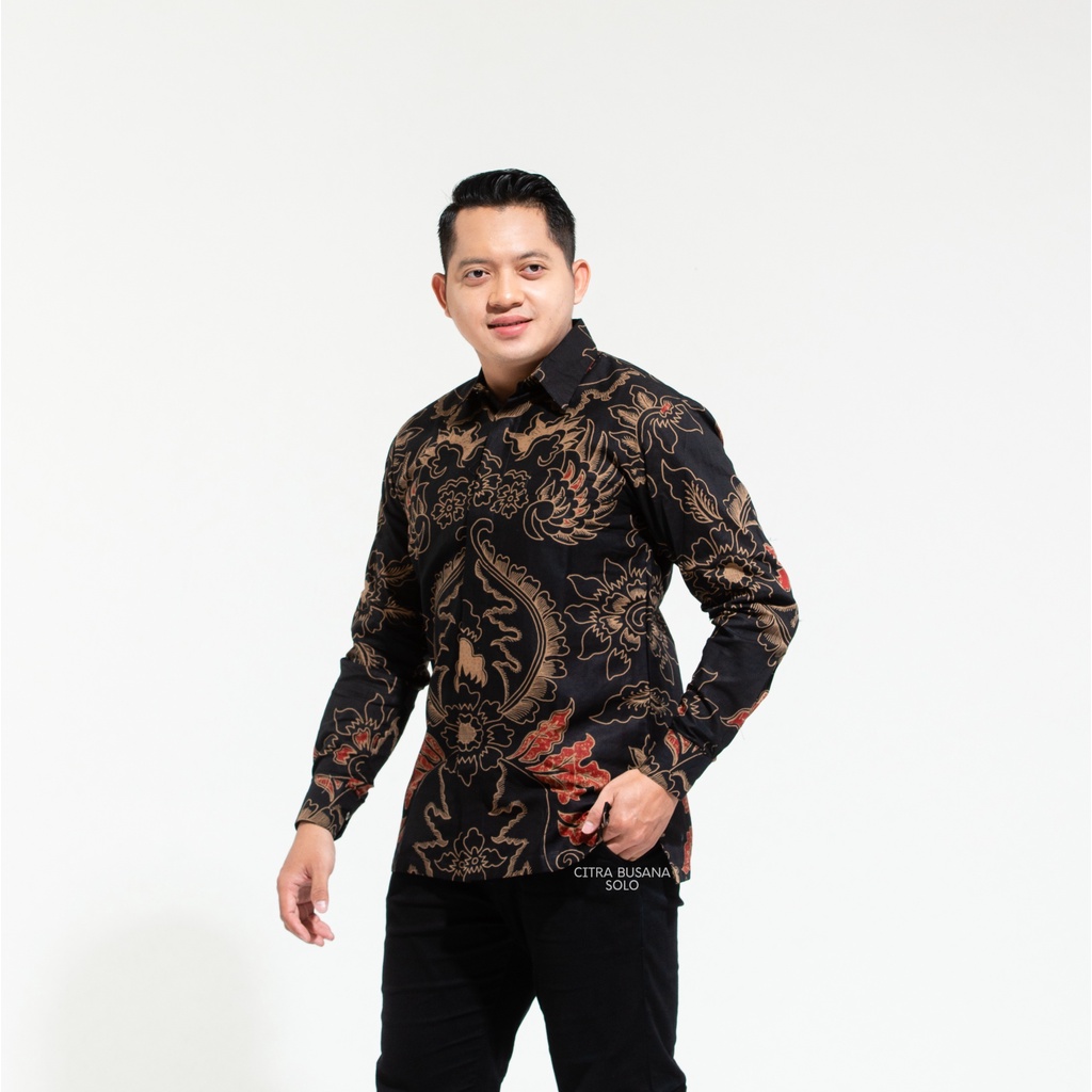 MAHKOTA MERAH Kemeja Batik Pria Full Furing Bahan Katun Primisima