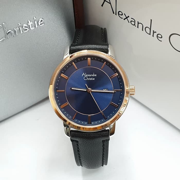 JAM TANGAN WANITA ALEXANDRE CHRISTIE AC 8576 SILVER COMBI BLUE ORIGINAL GARANSI RESMI 1 TAHUN