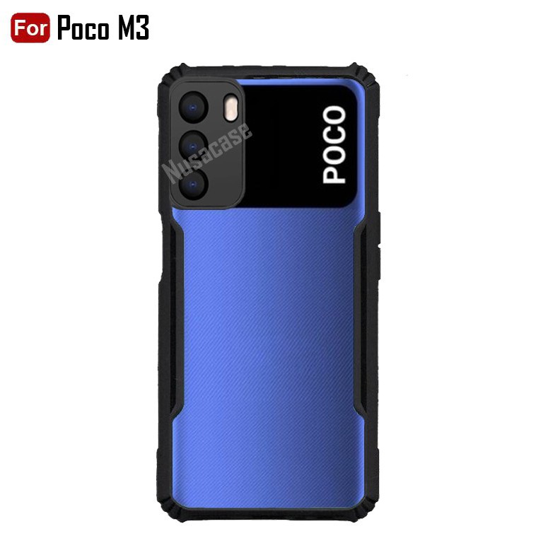 Case Xiaomi Poco M3 Shockproof Armor - HardCase Poco M3 Shockproof Armor Transparan - ultrastore1