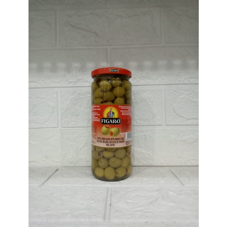 

Buah Zaitun Hijau/Figaro Stuffed Green Olive 450 gr/Pickles exp 01/2026