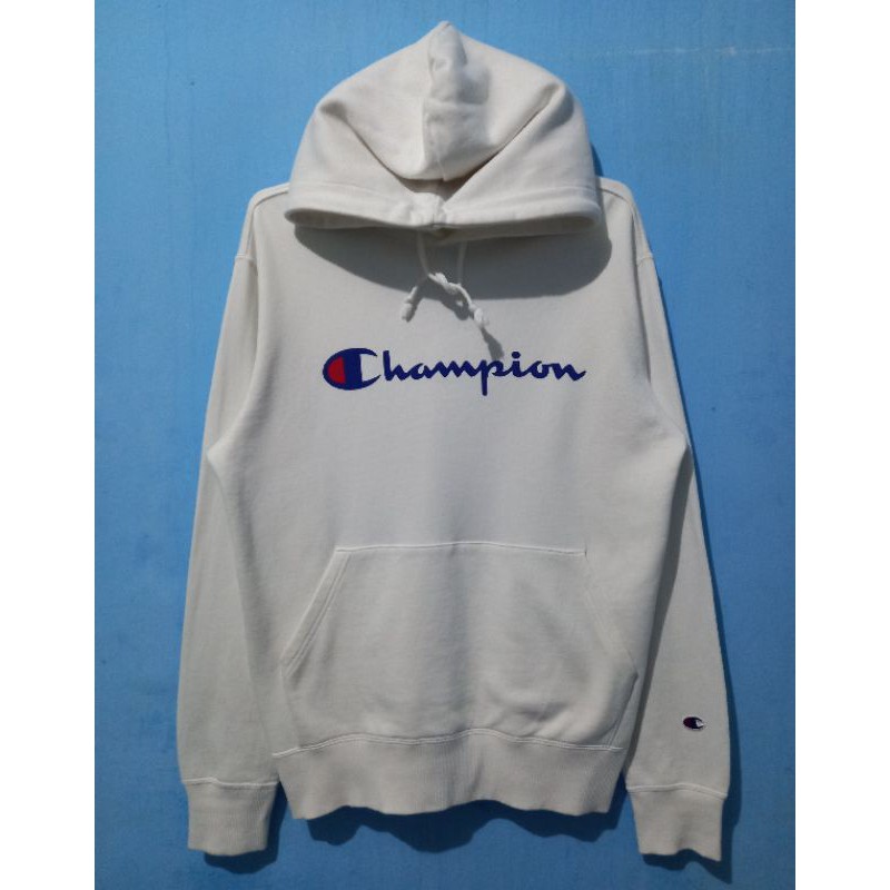 hoodie champion putih bekas/second brand original