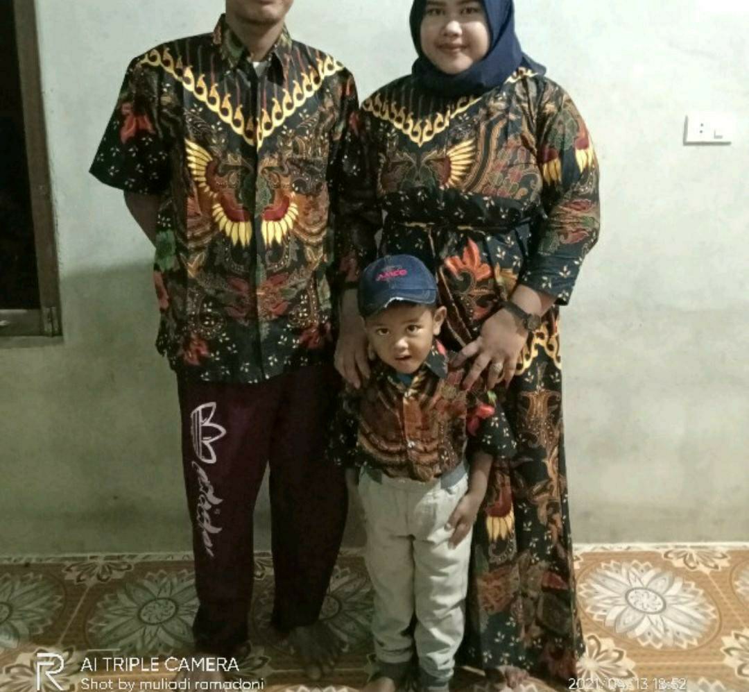 Batik Couple Keluarga Sania Ruffle Ori Ndoro Jowi Dnt Motif Kupu Sogan
