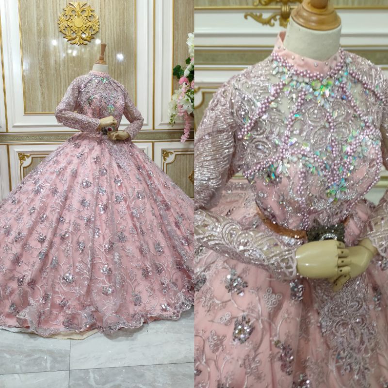 GAUN PENGANTIN BARBIE  BEREKOR MODERN//GAUN WEDDING MEWAH BEREKOR //GAUN